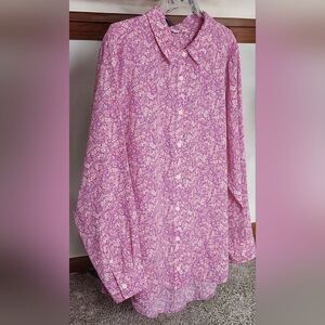 On-34th Womans Collard Button Front Long Sleeve Blouse Size 2XL